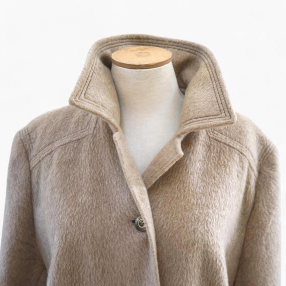 Vintage Llama Wool Coat. Beige Alpaca Wool Overcoat, Women's Warm