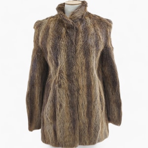 Pellicceria Yovi Vintage Brown Fur Coat. Long Hair Nutria Fur Coat Ladies Ombre Classic Beaver Fur Coat. Women&#39;s Long Winter Furry Overcoat