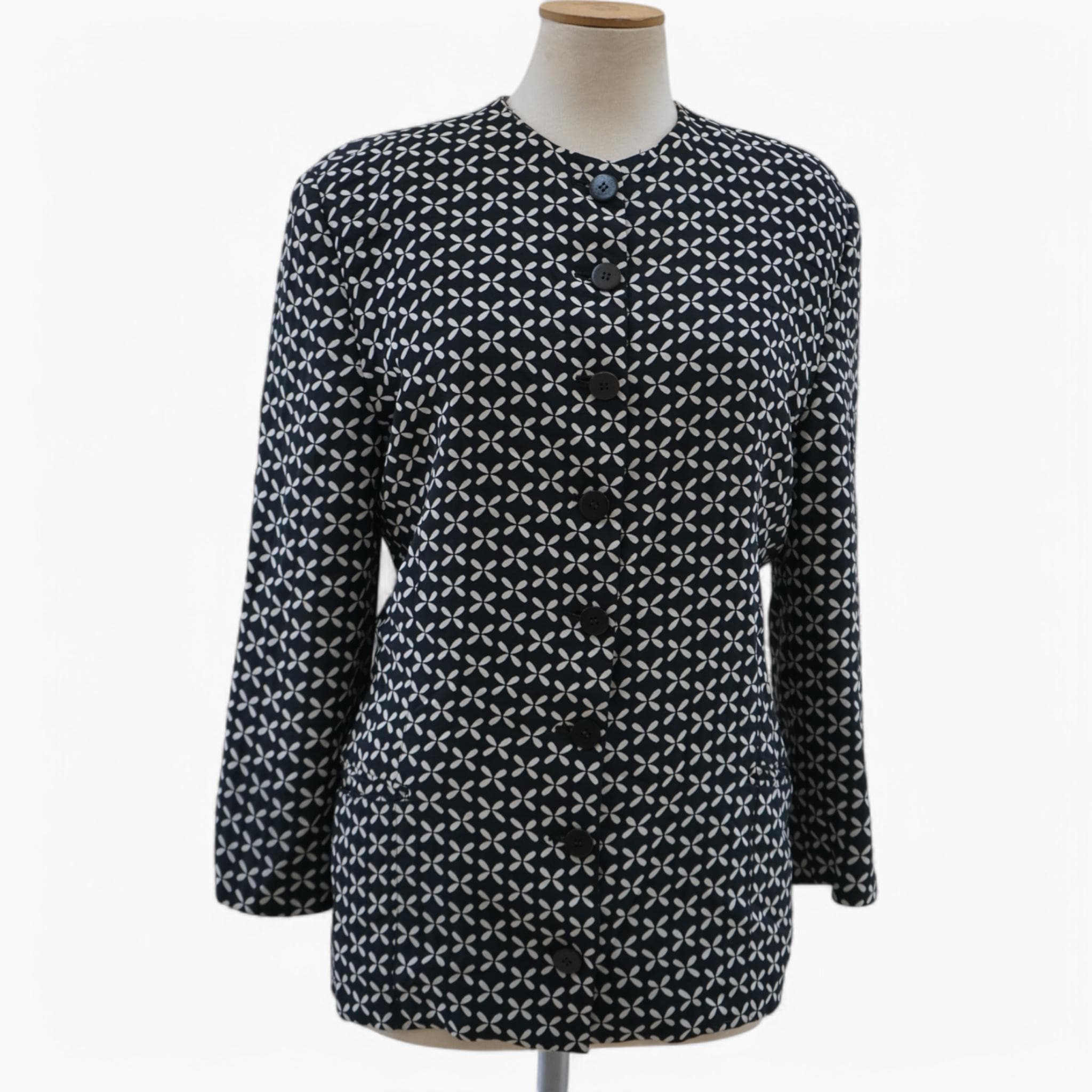 1980s Giorgio Armani Jacket, Vintage Armani Blue and White