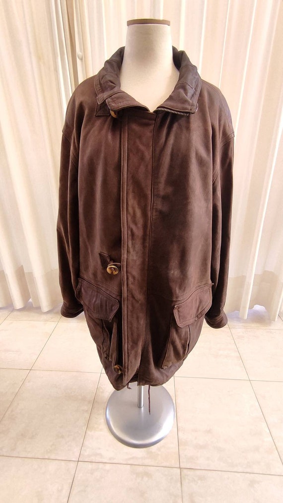 Peter Hahn | 90's Oversized Leather Jacket. Men T… - image 2