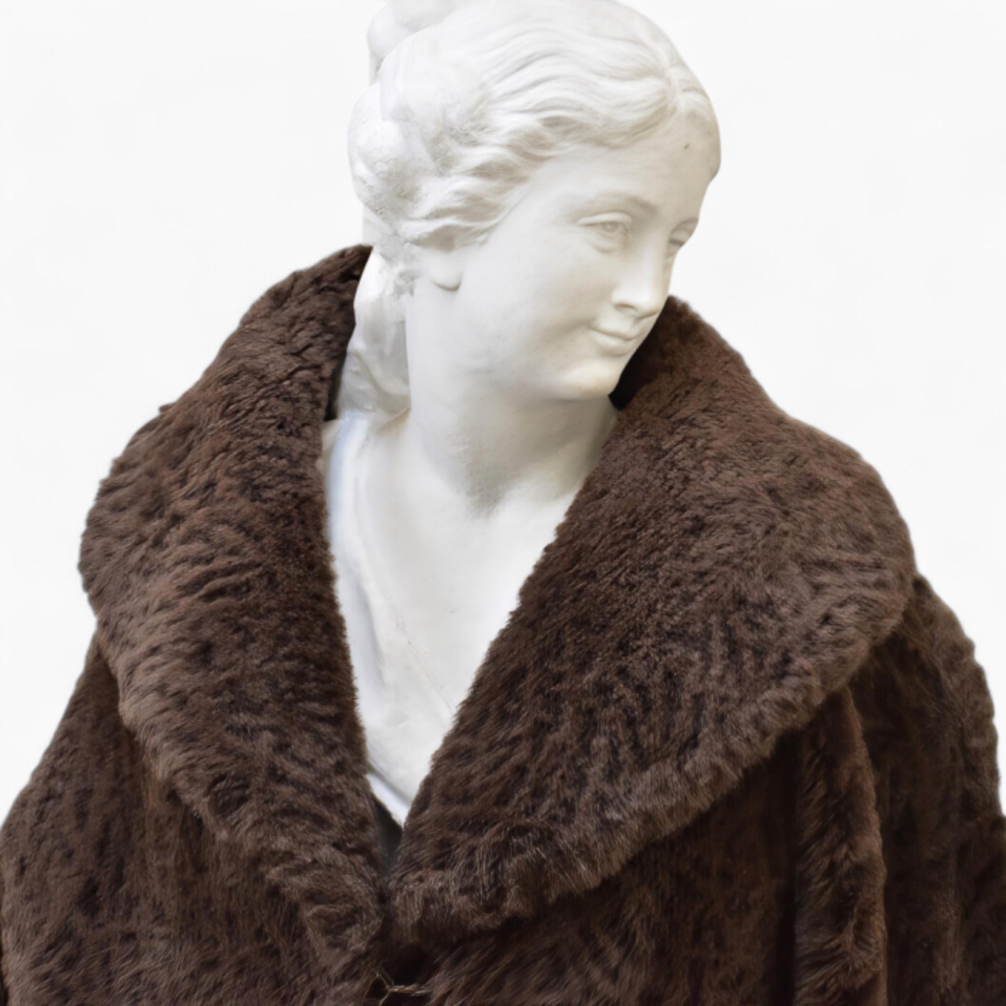 Anna E Christina Costi Faux Fur Coat, Vintage Eco Fur Overcoat