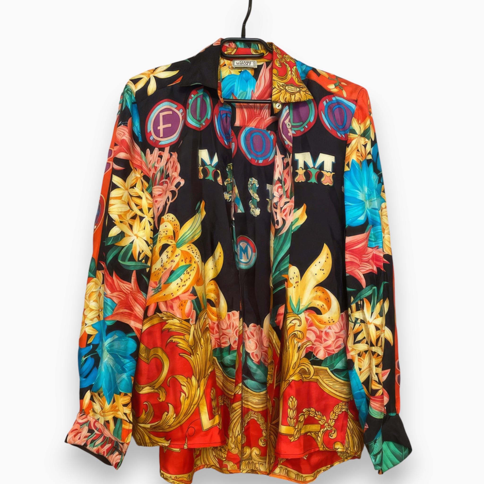 Gianni Versace Silk Atelier Versace Vintage Shirt 90s Baroque