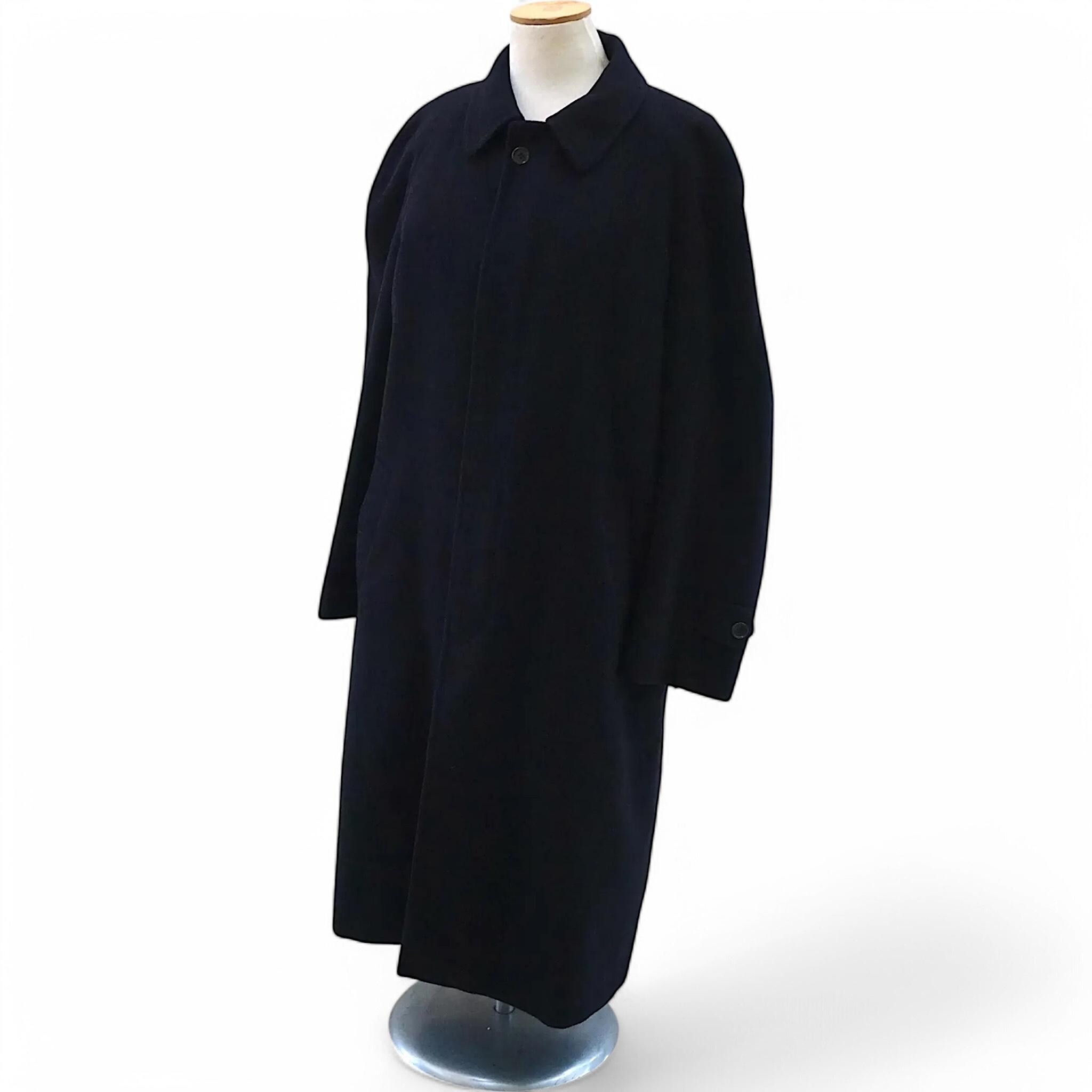 Corneliani Belted Navy Cashmere and Wool Coat, Long Vintage Coat 