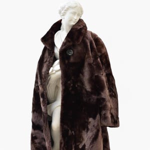 Hand Made Brown Fur Coat, Women Vintage Winter Fur Jacket Teddy Coat, Oversized Maxi Coat, Heavy Winter Overcoat, Winter Clothing Gift idea