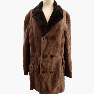 90s shearling coat unisex Real leather sheepskin lambskin sherpa coat shearling lamb leather coat, bomber jacket,  genuine fur coat, gift