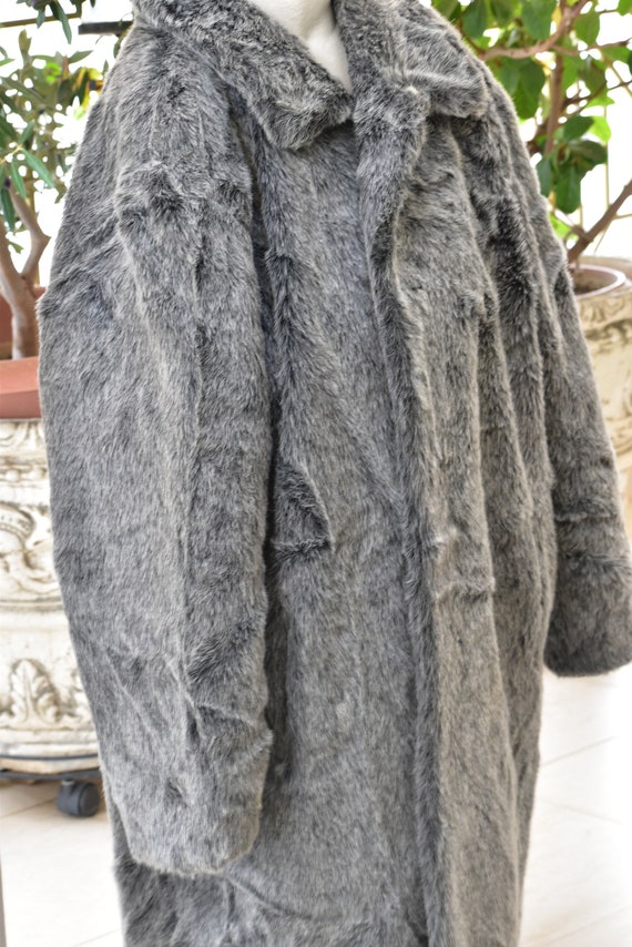 Silver grey faux fur jacket Clearance