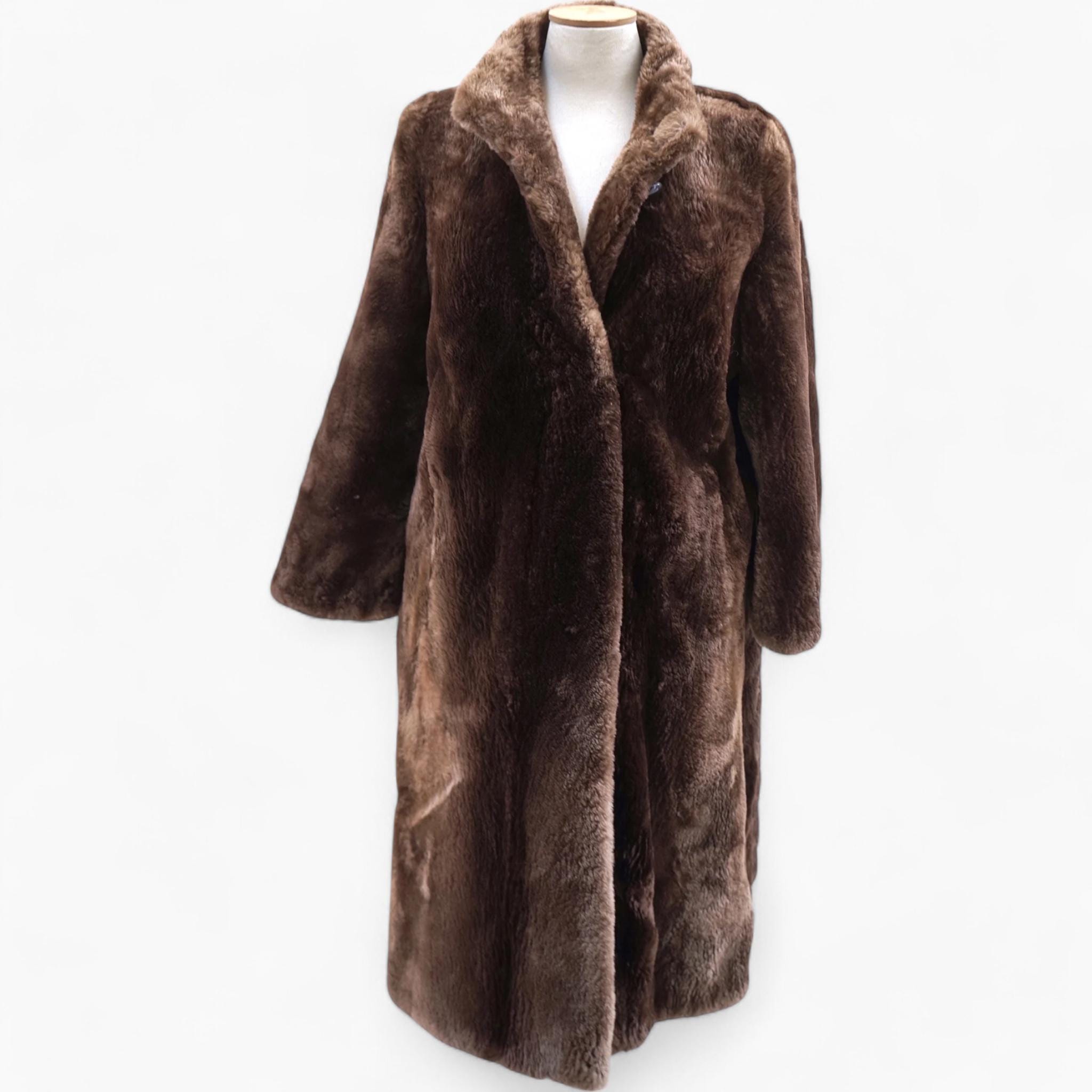ジャケット・アウター wave design shaggy long coat Sean Full-Length Tweed Coat - Olive Wide Herringbone