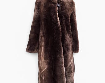 Saga Mink Brown Fur Coat, Mink Fur Coat, Long Fur Coat
