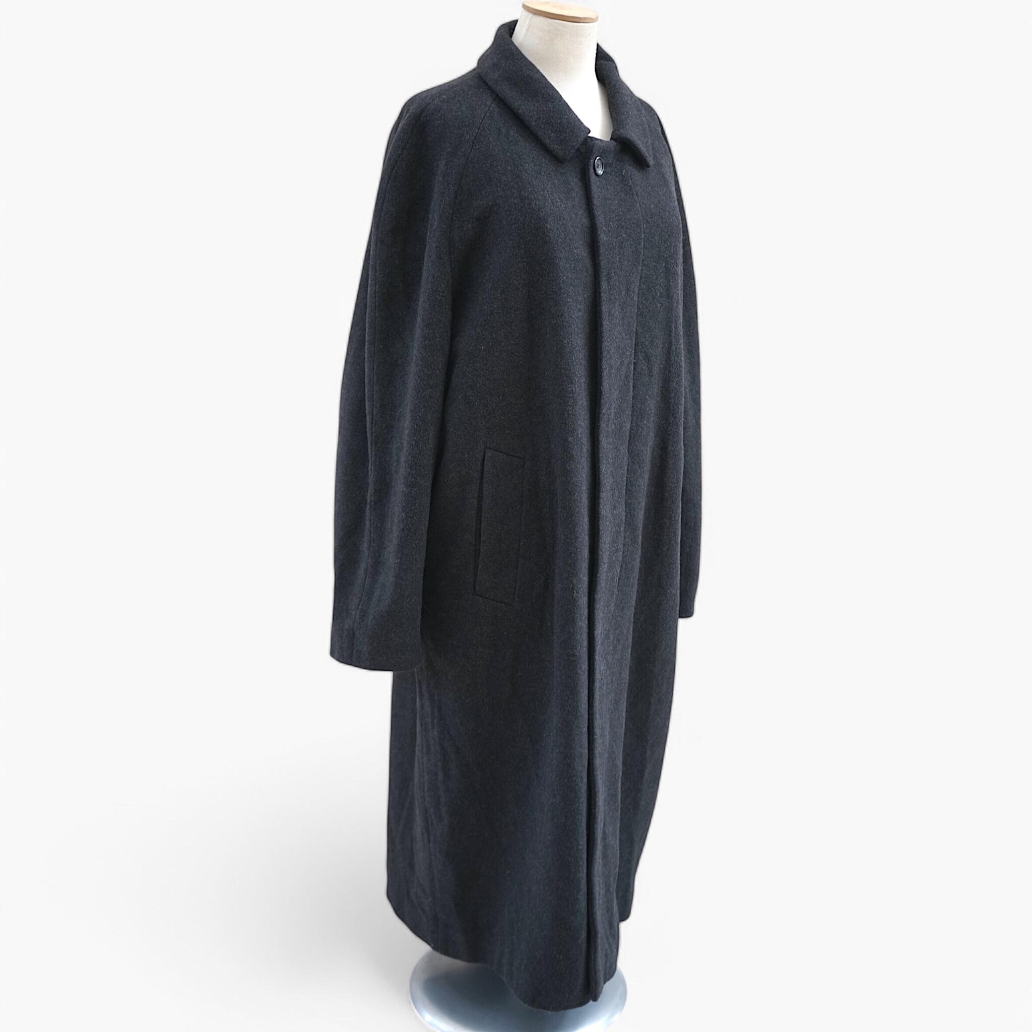 Men's Wool Gray Coat, Vintage Long Raglan Coat, Charcoal Men's Wool Gray Coat, Vintage Long Raglan Coat, Charcoal