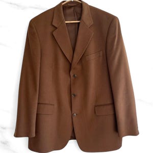 100% Cashmere vintage brown blazer. Vintage Bugatti pure cashmere coat, Men suit jacket. Winter overcoat vintage clothing gift