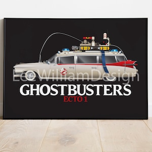 Ghostbusters inspired poster | The iconic Ecto 1 | Art