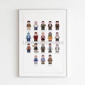 Robin Williams Iconic characters toy figure inspired illustrated artwork | Art | Poster