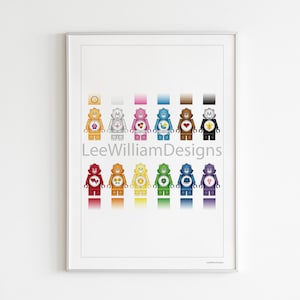 Figura de juguete de osos LGBTQ inspirada en ilustraciones ilustradas / Arte / Póster