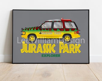 Póster inspirado en Jurassic Park / La icónica impresión del explorador de Jurassic Park / Arte