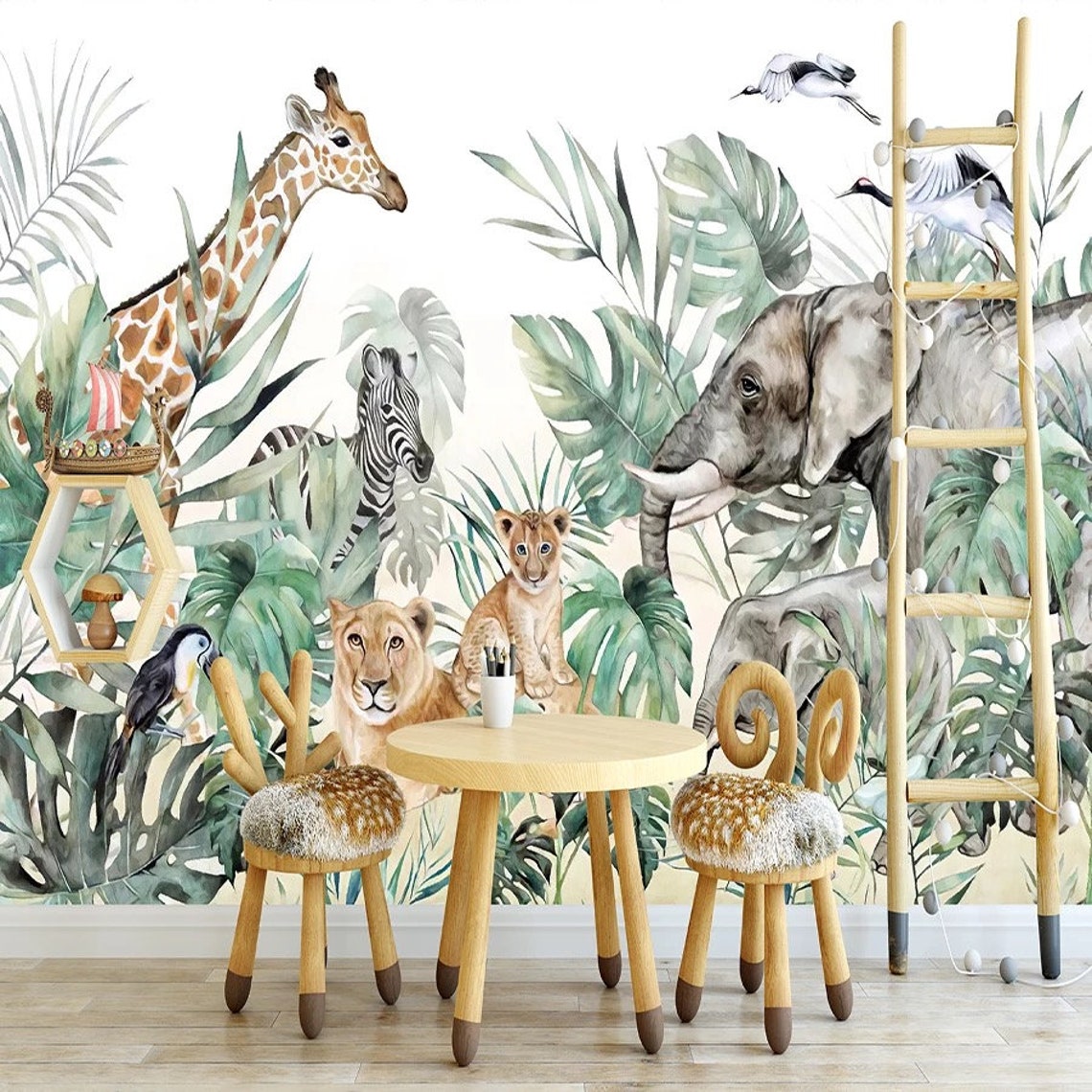 safari room wall paper