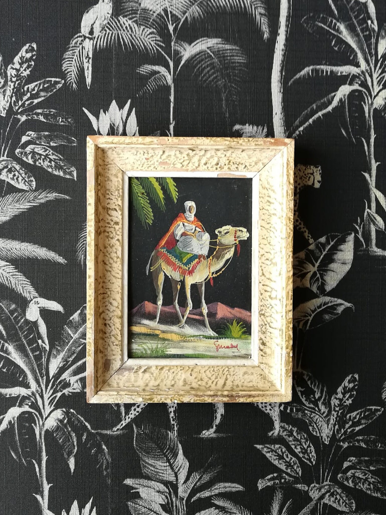 Gouache Vintage Peinture Du Désert sur Tissu