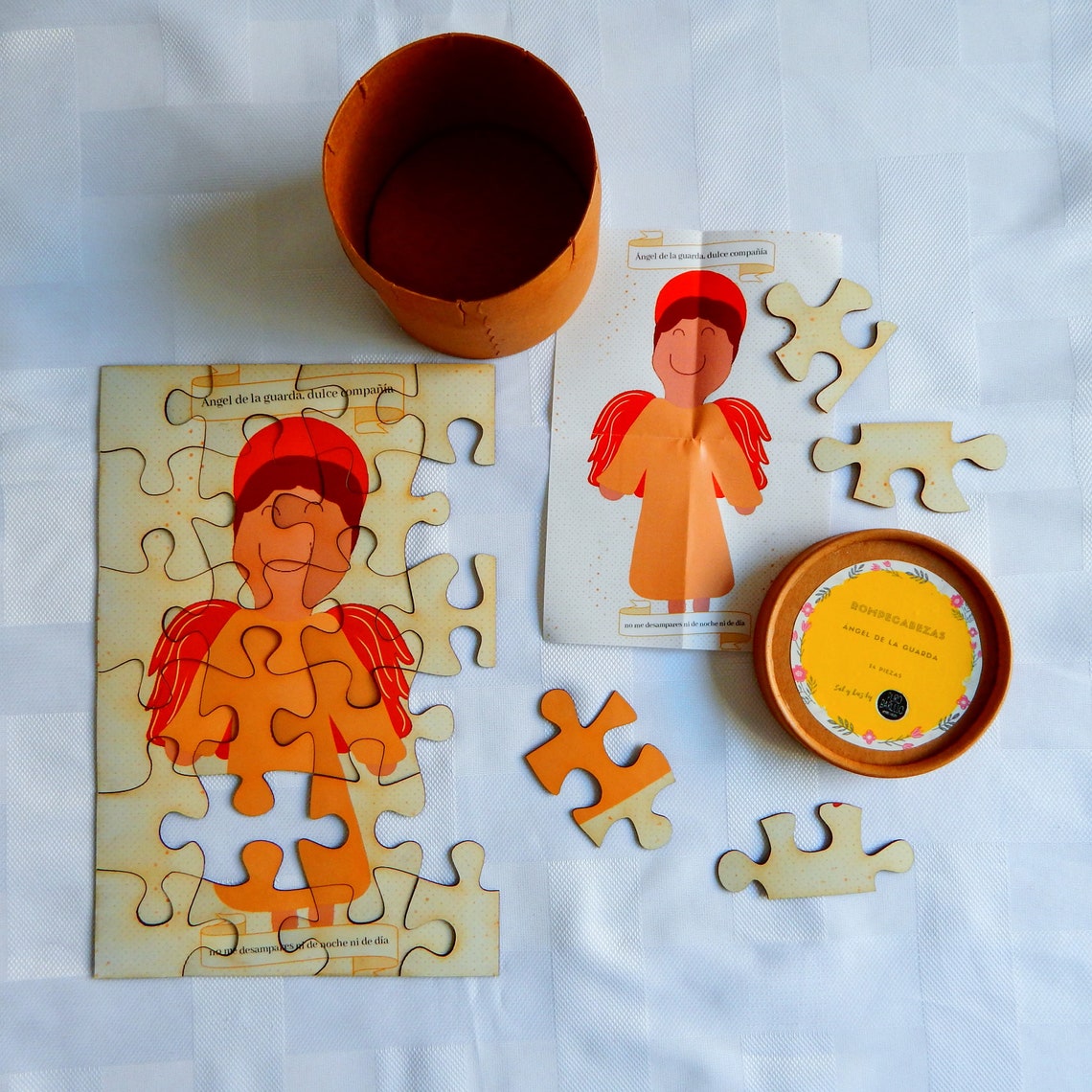 Guardian angel puzzle Catholic puzzles for kids Sunday | Etsy