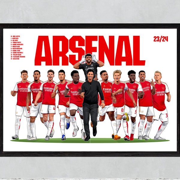 Arsenal Squad Print 23/24 - A4/A3 Digital Print