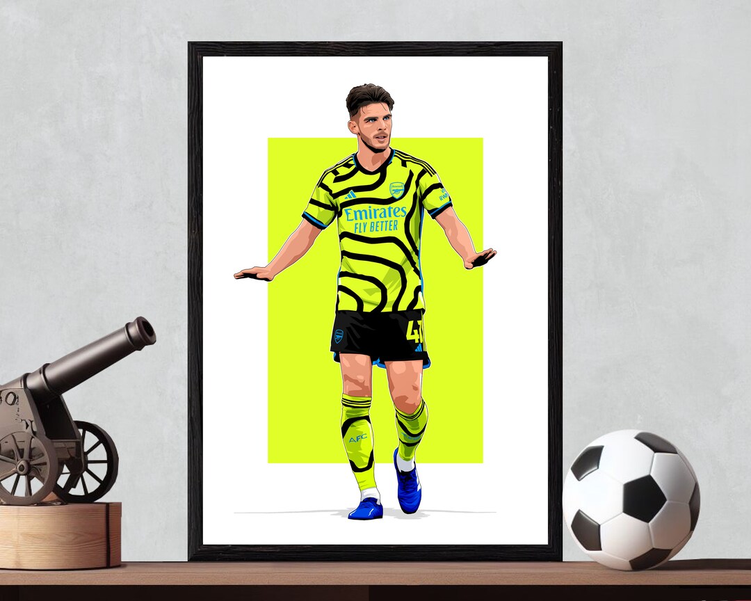 Arsenal Declan Rice Away A4/A3 Print - Etsy