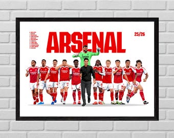 Arsenal - Squad 25/26 - A4/A3 Print