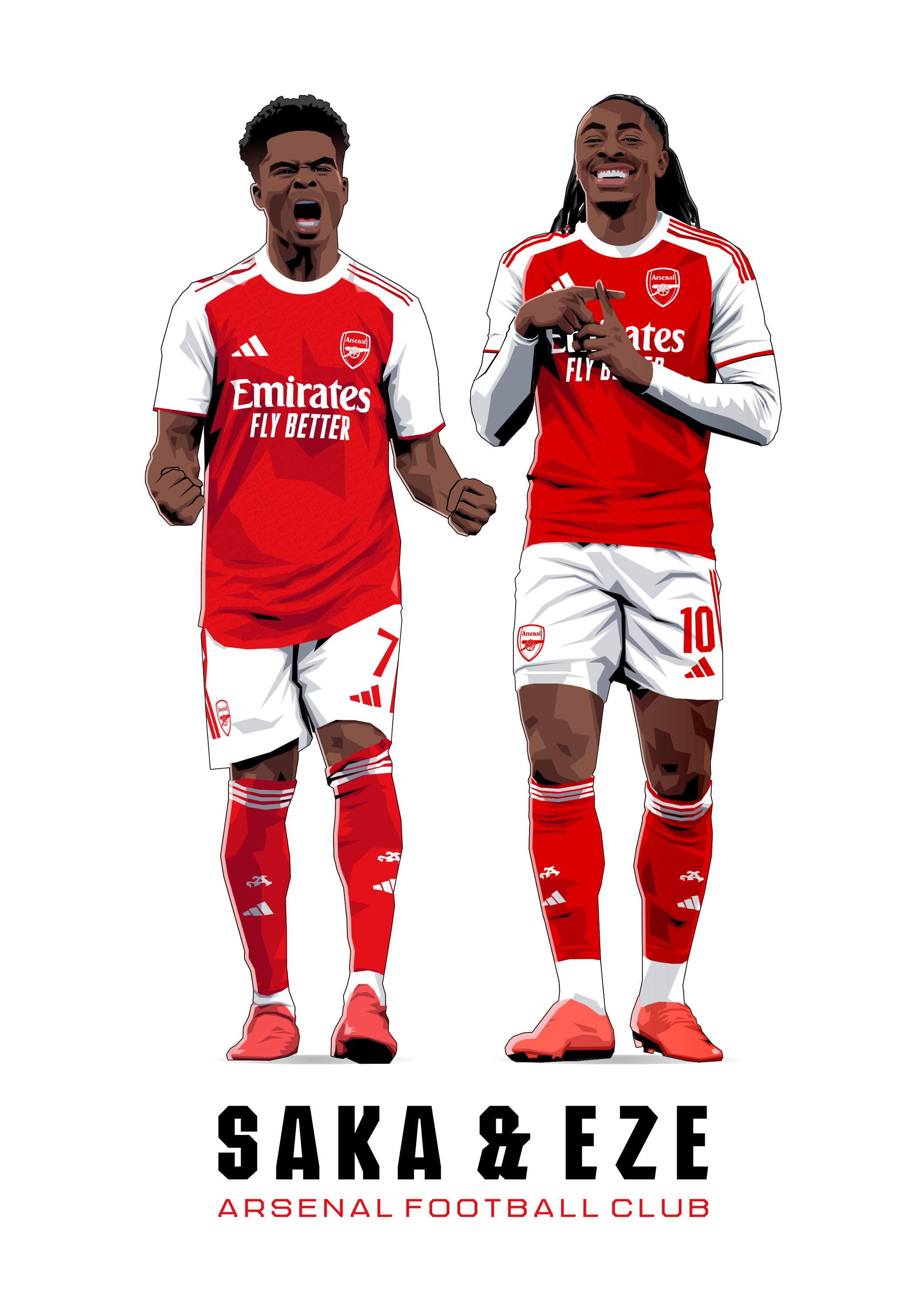 Arsenal - Saka and Eze - A4/A3 Print - Etsy