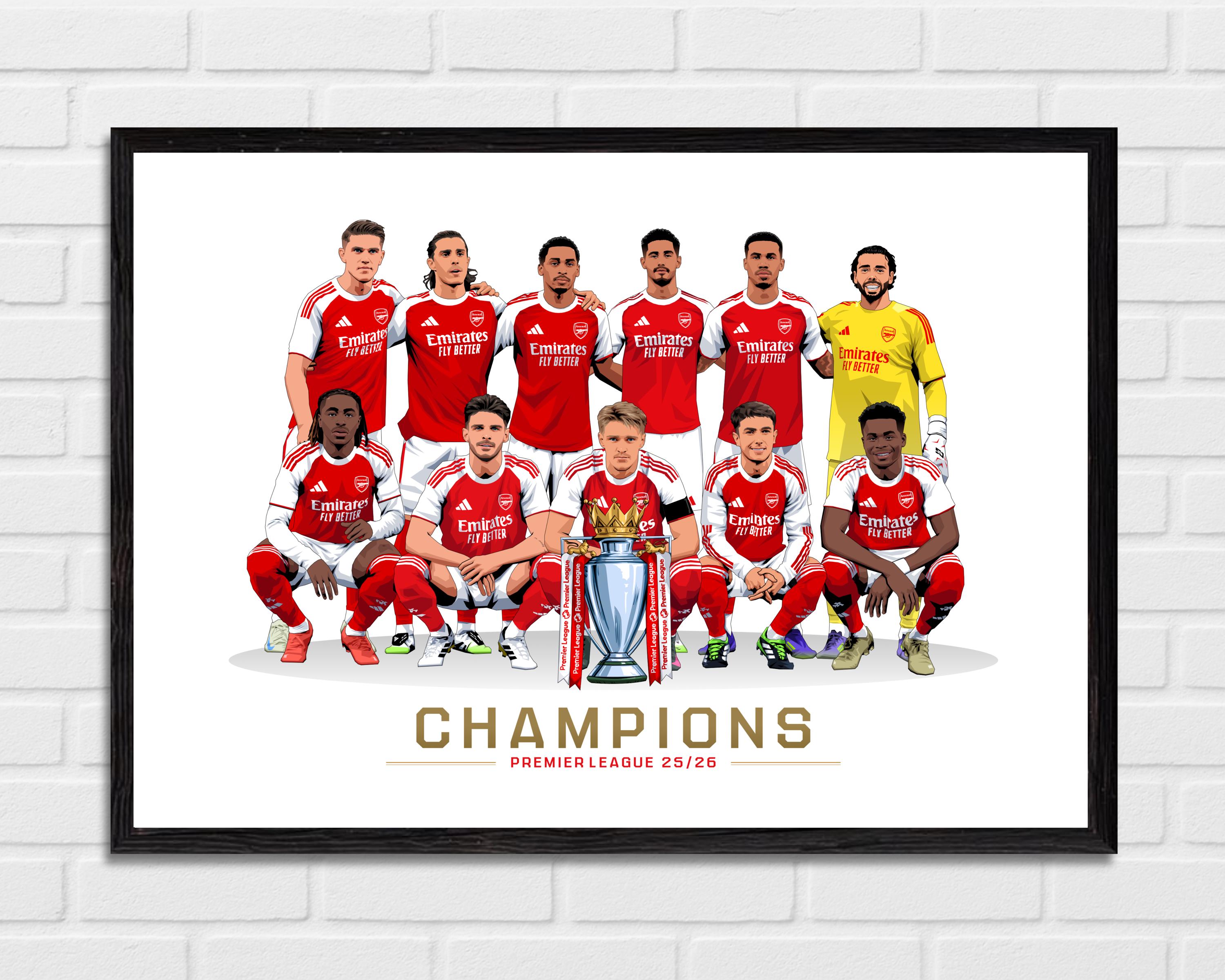Arsenal - Premier League Champions - A4/A3 Print - Etsy