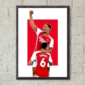 Arsenal - Gabriel Saliba & Gabriel Magalhaes - A4/A3  Print