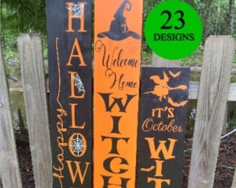 Hand Painted Halloween Welcome Sign: Front Porch Decor