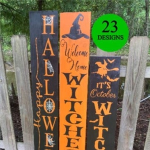 Hand Painted Halloween Welcome Sign: Front Porch Decor
