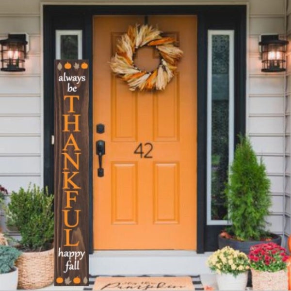 Fall welcome sign, hello fall sign, thanksgiving decor, grateful thankful blessed, fall front door decor, welcome sign for front porch