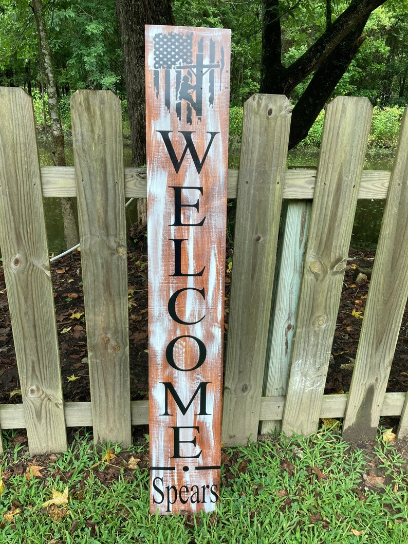 Cartel de bienvenida personalizado, cartel de bienvenida con nombre de familia, cartel de madera personalizado, regalo de inauguración de la casa, regalo personalizable, cartel de puerta delantera imagen 6