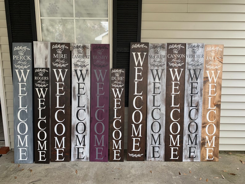 Cartel de bienvenida personalizado, cartel de bienvenida con nombre de familia, cartel de madera personalizado, regalo de inauguración de la casa, regalo personalizable, cartel de puerta delantera imagen 8