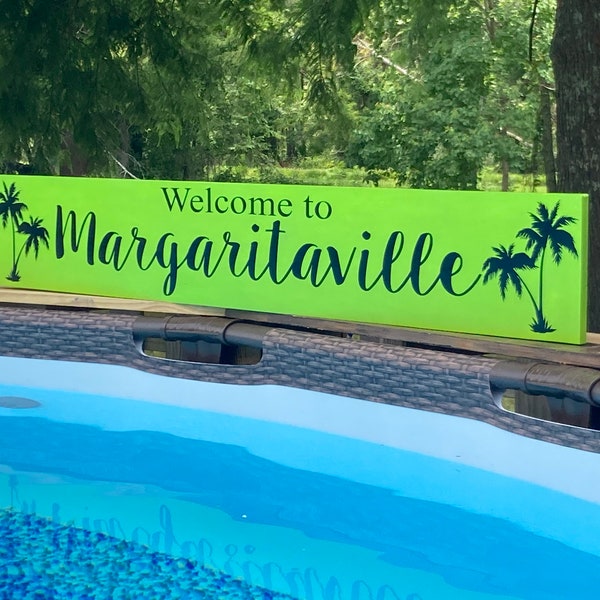 Margaritaville sign, Welcome sign front porch, margaritaville decor, pool sign