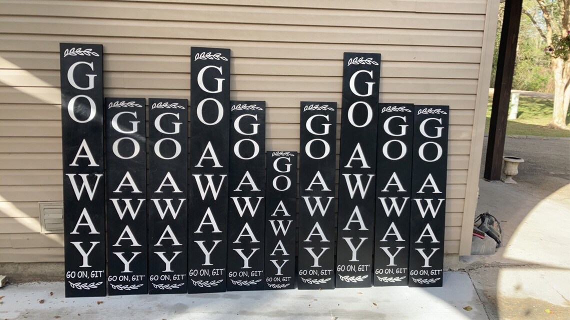 Go Away Go on Git Porch Sign Welcome Wooden Sign Go Away - Etsy