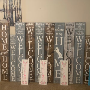 Cartel de bienvenida personalizado, cartel de bienvenida con nombre de familia, cartel de madera personalizado, regalo de inauguración de la casa, regalo personalizable, cartel de puerta delantera imagen 7