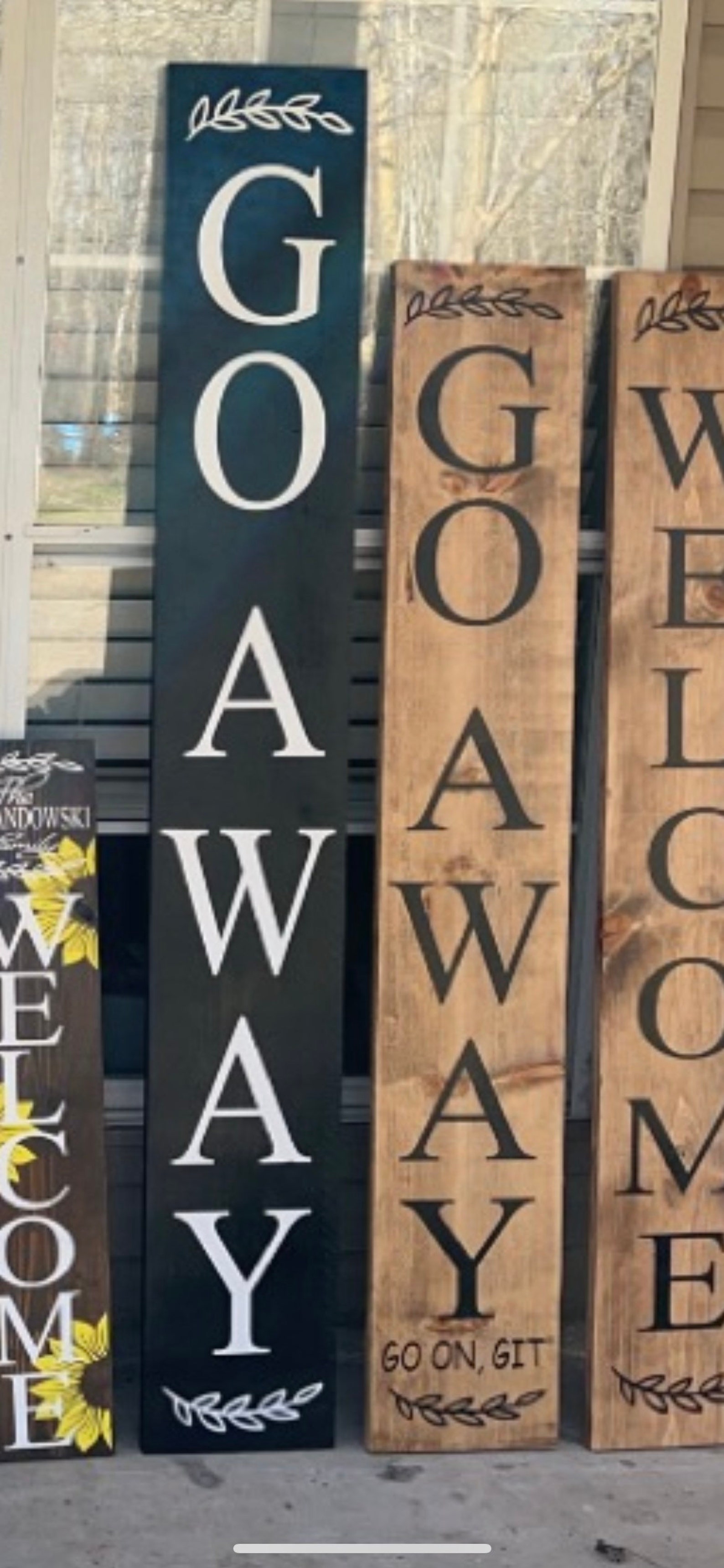 Go Away Go on Git Porch Sign, Welcome Wooden Sign, Go Away Sign, Porch ...