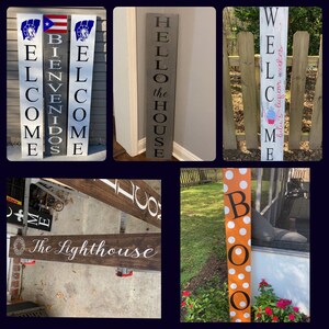 Cartel de bienvenida personalizado, cartel de bienvenida con nombre de familia, cartel de madera personalizado, regalo de inauguración de la casa, regalo personalizable, cartel de puerta delantera imagen 2