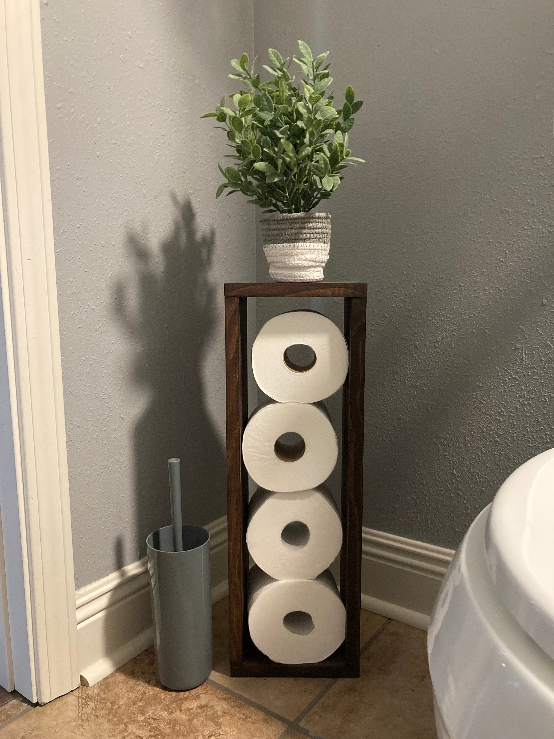 Toilet Paper Holder Free Standing Farmhouse Toilet Paper Holder Bathroom Decor Wooden Toilet Paper Holder Etsy