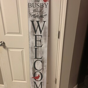 Cartel de bienvenida personalizado, cartel de bienvenida con nombre de familia, cartel de madera personalizado, regalo de inauguración de la casa, regalo personalizable, cartel de puerta delantera imagen 9