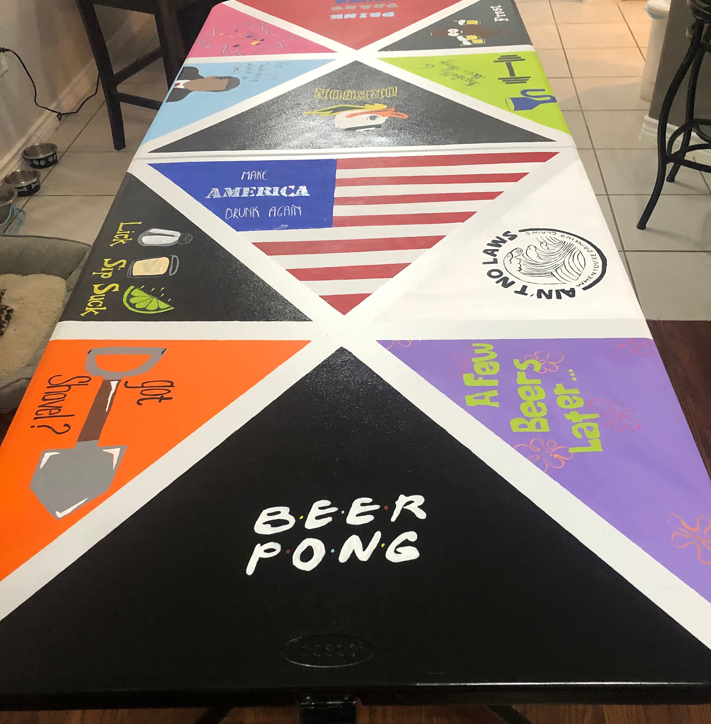 Custom hand painted beer pong table Etsy