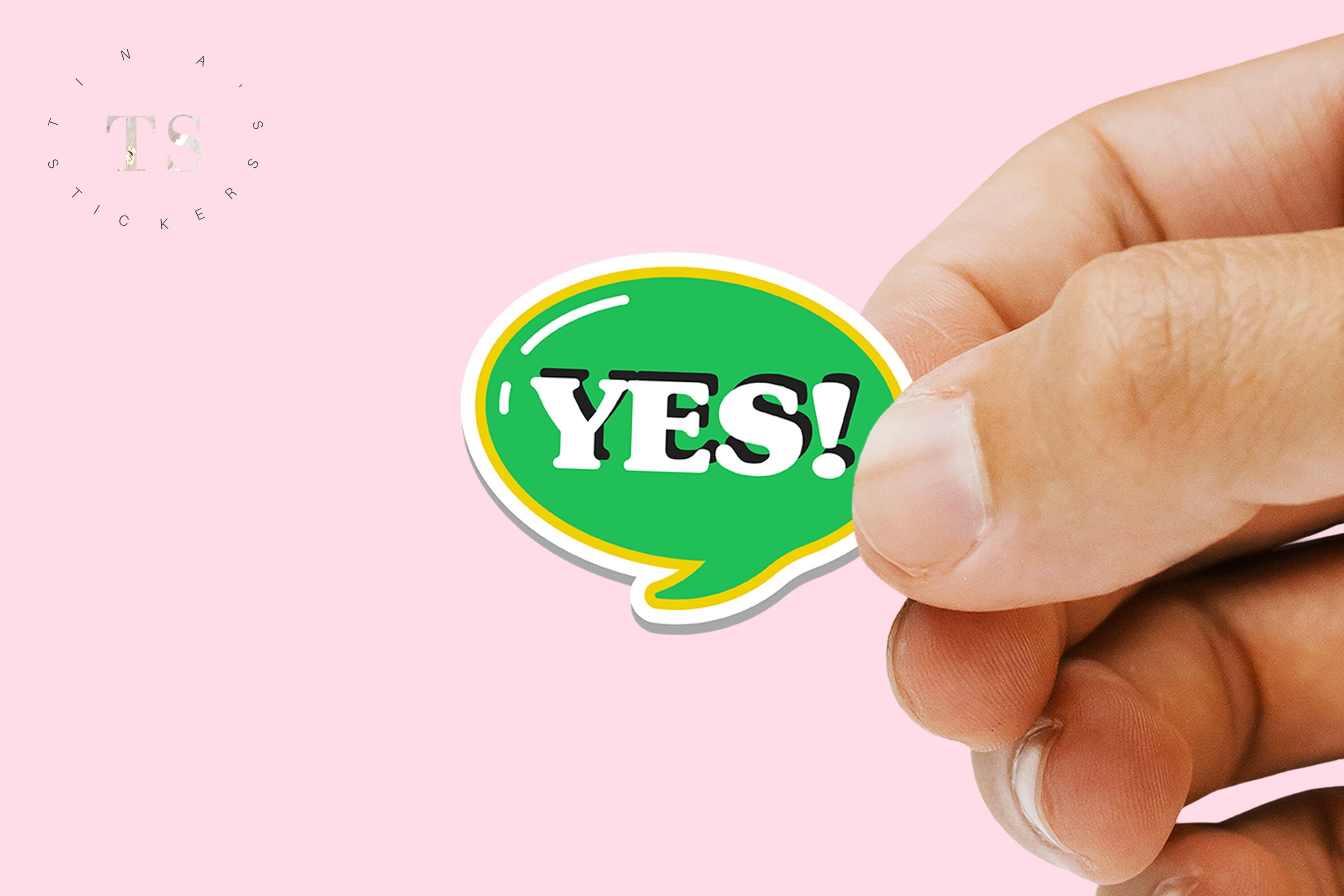 Yes sticker laptop stickers vinyl stickers popular stickers Etsy