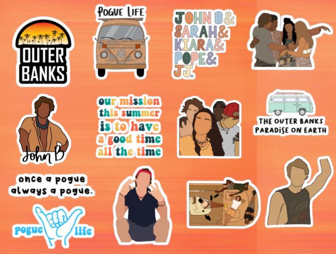 Outer Banks Stickers // Netflix stickers // John B // Sarah | Etsy