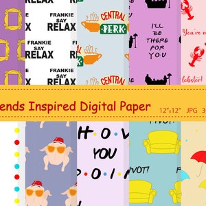 Carta digitale, serie televisiva Friends ispirata, carta digitale Friends Show, documenti Friends, modello Friends show ispirato al download digitale
