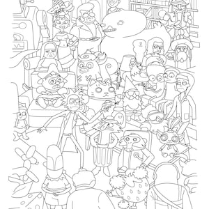 Rick and Morty Inspired coloring page, Coloring for adults pdf, Cartoon coloring pages