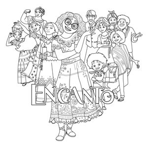 Encanto Coloring Page Digital, Encanto Coloring Page PDF Instant Download, Madrigal Family Encanto Coloring Pages, Maribel Digital