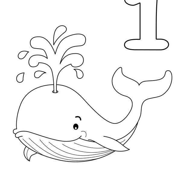 Numbers Coloring Pages, numbers 1-10, underwater life, sea animals coloring, cute number coloring pages for kids, underwater life coloring