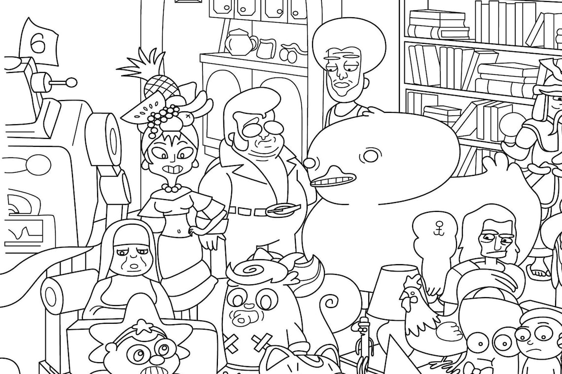 Rick and Morty Inspired Coloring Page, Coloring for Adults Pdf, Cartoon Coloring Pages - Etsy