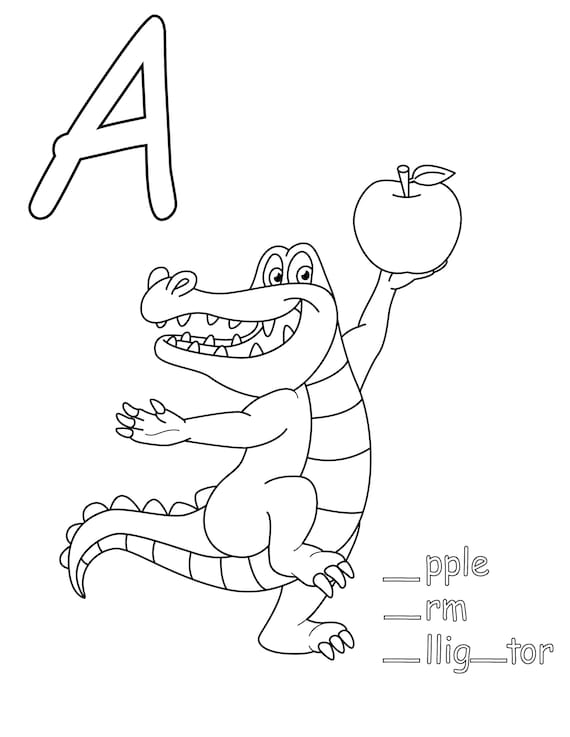 Alphabet Coloring Pages for Children ABC Coloring Coloring | Etsy