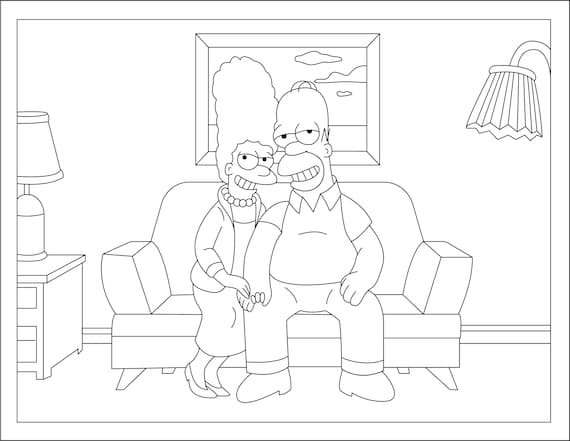 the simpsons coloring pages the simpsons png coloring pages etsy australia