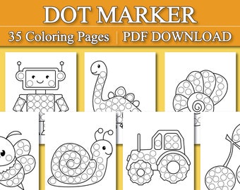 Color by Number Dot Marker Printable Number Learning Dab a Dot Coloring  Pages for Homeschool and Preschool Kids 